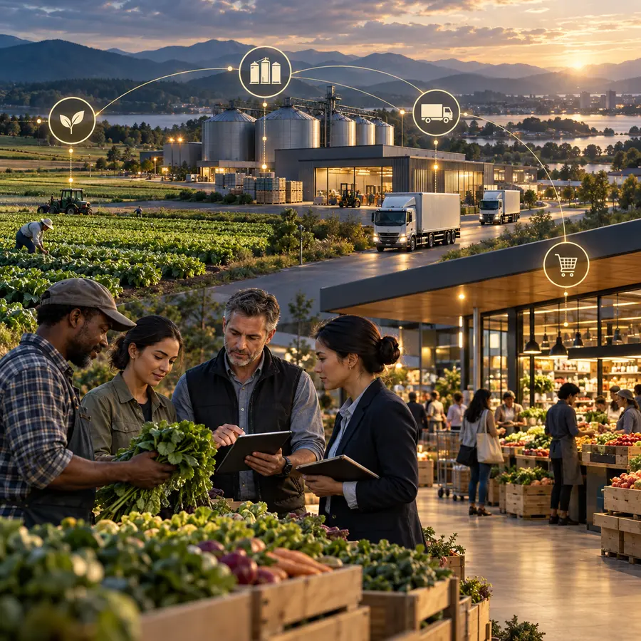 Resilient food system connecting farms, storage, distribution and markets
